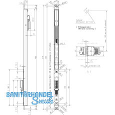 Kabelbergnge verdeckt, steckbar 10314, 519 x 24 x 17,5 mm, Edelstahl