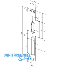 Lappenstulpe 25/44 x 250 x 3 mm, Edelstahl