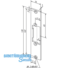 Flachschlieblech kurz KL geschlossen, 68835-01, Edelstahl