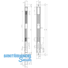 Kabelbergang GU verdeckt-rund, 346 x 20 x 18 mm, Edelstahl