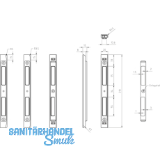 Schlieblech verstellbar SB.VAR.7 z.Einfrsen,Rad. 1,5 mm,Zamak Edelstahl-Effekt