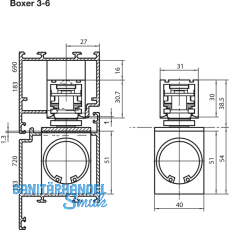 Gleitschiene BOXER ISM, silber