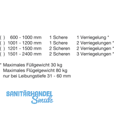 Schere OL 90 N Klappflgel auswrts, 0 - 30 mm, rechts, silber eloxiert
