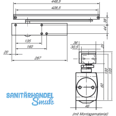 Gleitschiene BG ohne Feststellung fr TS 3000/5000 L, wei RAL 9016
