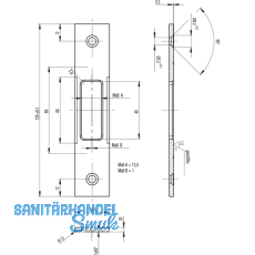 Schlieblech f. MFV Secury 2-flg. Flach 24 x 3 x 120 mm Zusatzfalle, Edelstahl
