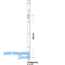 Ansatzstcke Secury, 711 x 16 mm, Stahl verzinkt silberfrbig