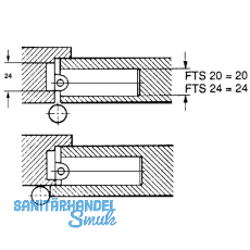 Falztrschlieer GU FTS 24 fr Innentren, 140 kg