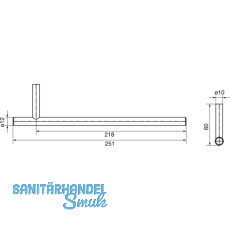 Garderobenstange Mut Breite 251 mm, Hhe 60 mm, Edelstahl fein geschliffen