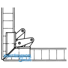 Gehrungsscharnier mit Gehrungsschnitt 45, Zamak/Stahl vern.