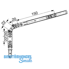 Getriebe GEZE FZ 92 fr OL 90 N, 380 - 2000 mm, Stahl verzinkt