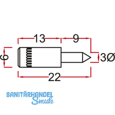 Glasbodentrger Atak zum Stecken, Bohr  5 mm, vernickelt, VPE 100 ST