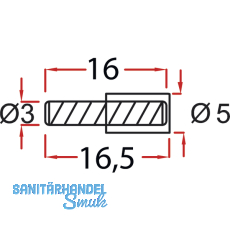 Glasbodentrger Claudia zum Stecken, Bohr  3 mm, vernickelt, VPE 100 ST