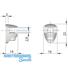 Glasbodentrger Cobra zum Anschrauben, Glas 5-6 mm, vernickelt, VPE 100 ST