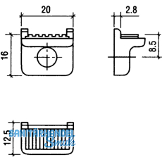 Glasbodentrger Pull zum Anschrauben, Glas 5-8 mm, vernickelt,VPE 100 ST