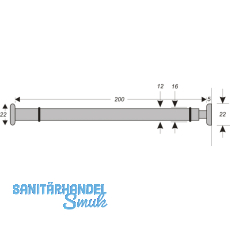 Glastablartrger Verona - Edelstahl,  12 mm, Lnge 200 mm, Edelstahl rostfrei