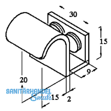 403 Glastrgriff fr Glasstrke 6-8mm; Messing verchromt poliert