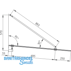 Glasvordachbeschlagset AL-Sky Light 1000, Edelstahl