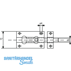 Grendelriegel Standard, 100 mm, Stahl verzinkt
