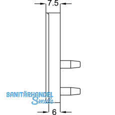 Endstck Akrete fr Griffleiste ablngbar links, Kunststoff silberfarbig