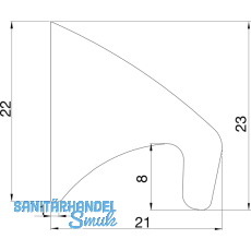 Griffleiste Primo LA 7 x 152,7 mm, Lnge 1189 mm, Aluminium Edelstahl Effekt
