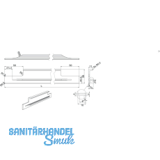 Griffleiste TRIM Lnge 545 mm, Aluminium Edelstahl Effekt