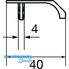 Griffleiste Chairon zum Einnuten, Lnge 200 mm, ZN vernickelt feingeschliffen