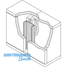 Griffmulde Aktor C-Form vertikal, L 5000 mm, H 62 mm, Alu wei RAL 9010