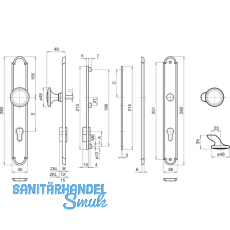 GRUNDMANN SH-Wechselgt. ALT-WIEN Knopf gerade, TS34-78, Mess. verchr.