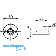GRUNDMANN Drckergt. WG 1700L - auf Ros. WC, TS38 - 43, silber eloxiert