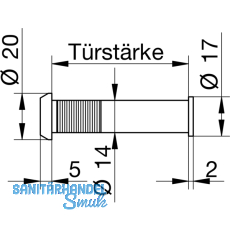 GRUNDMANN Trgucker  14, Linse 170, TS 42-60, Messing verchr,B-schutztauglich