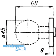 GRUNDMANN Trknopf Flachform, - auf Ros.  45 fest vernietet, silber elox