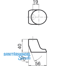 GRUNDMANN Trknopf GEOS - auf Ros. Zylinderform abgeschrgt 56x40, Edst.