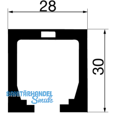 Laufschiene HAWA-Junior 40, 1800 mm, Aluminium farblos eloxiert