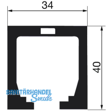 Laufschiene HAWA-Junior 80, 4000 mm, Edelstahl-Effekt