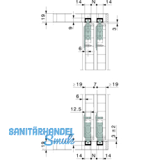 Miniroll 15/25 Beschlgegrt. Laufwerk mit Kugellager, 2 trig,Kunststoff