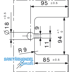 Schiebetrschloss HAWA-Toplock fr ESG/VSG 8 - 12,7 mm, PZ