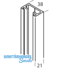 Wandprofil HAWA-Toplock, 2500 mm, Aluminium natur