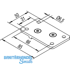 Deckenbefestigungsplatten HELM 150, Aluminium natur