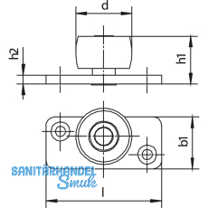 Fhrungsrolle HELM 459 PL, Stahl gelb passiviert