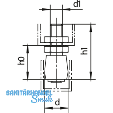 Fhrungsrolle HELM 349 S, Stahl gelb passiviert