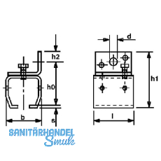 Wandbefestigungsmuffe HELM 301, Loch  11 mm, M8 x 16, Stahl gelb passiviert