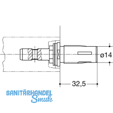 HEWI Befestigungszubehr BA 5.2 gerade - TS 40 - 50mm, Stahl verz.