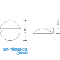HEWI Bodentrpuffer 625 -  85 mm, Anschlagh. 22,5 mm, Nylon tiefschwarz