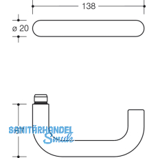 HEWI Wechselgarnitur 111.20 R/122.23 - auf Rosette PZ rubinrot