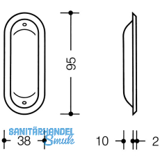 Schiebetrmuschel HEWI 542, Nylon reinwei