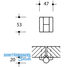 Aufschraubband HEWI B9505.50 f. stumpfe Tren, rechts, Stahl/Kunstst. hellgrau