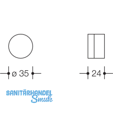 HEWI Wandtrpuffer 610 - 24 mm,  35 mm, Nylon lichtgrau