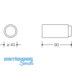 HEWI Wandtrpuffer 611 - 90 mm,  40 mm, Nylon reinwei