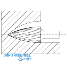 LUKAS HM-Frsstift Form G Spitzbogen Kopf  6 mm Lnge 18 mm Zahnung 7