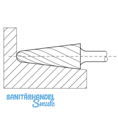 LUKAS HM-Frsstift Form L Rundkegel Kopf  12 mm Lnge 25 mm Zahnung 7